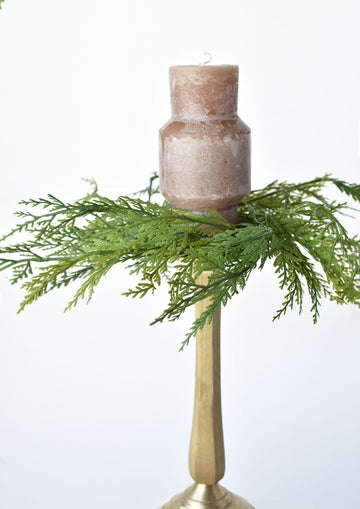 14" Faux Cedar Candle Ring (Fits up to a 3" Pillar Candle)
