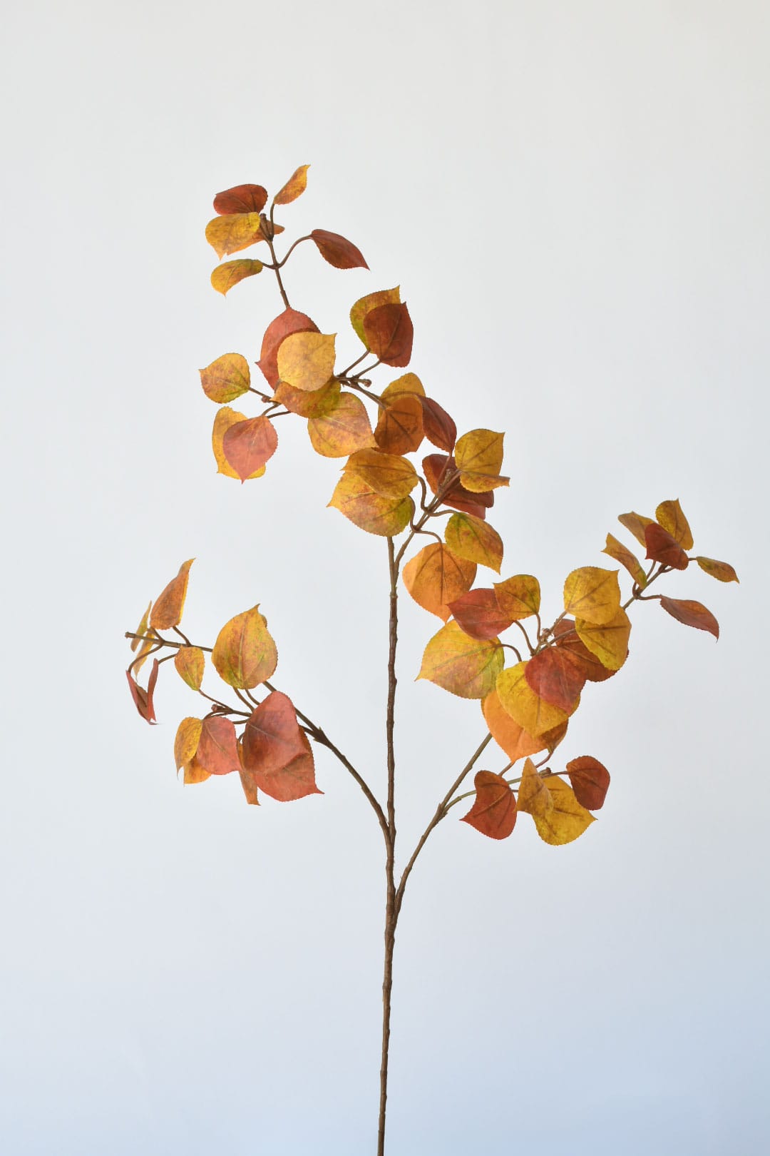 26" Faux Cotinus Leaf Stem Red / Orange / Yellow