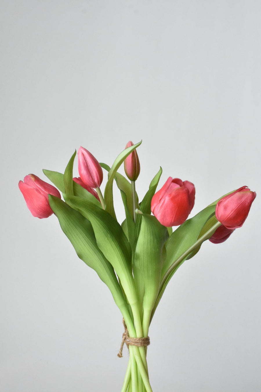 11.75" Faux Real Touch Dark Pink Tulip Stem Bundle