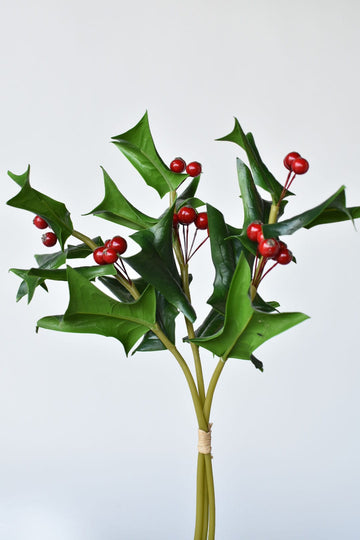 12" Faux Holly Bundle