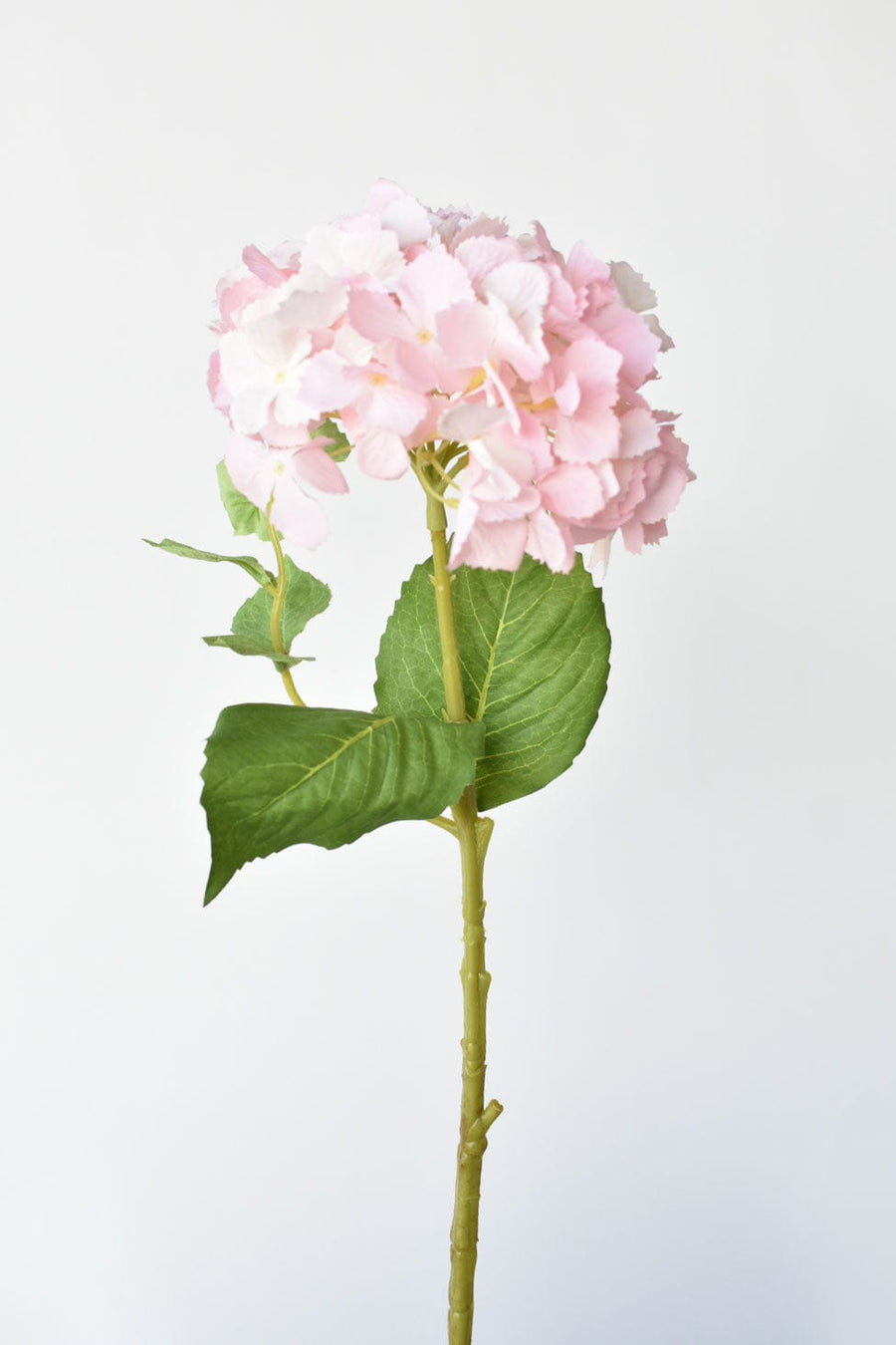 20" Faux Real Touch Light Pink Hydrangea Stem