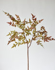 40" Faux Nandina Fall Foliage - Green/Burgundy