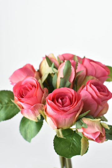 9" Faux Pink Rosebud Stem Bundle