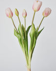 18" Faux Tulip Stem Bundle Blush Pink