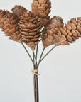 10" Faux Pine Cone Stem Bundle