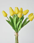 13.5" Faux Real Touch Yellow Tulip Bundle : 12 Stems
