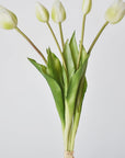 18" Faux Tulip Stem Bundle White Green