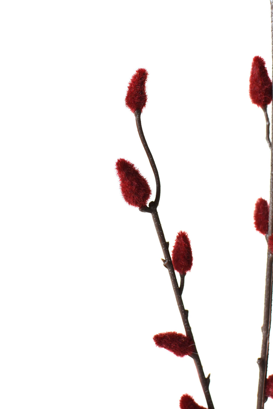 32" Faux Burgundy Pussy Willow Stem Branch