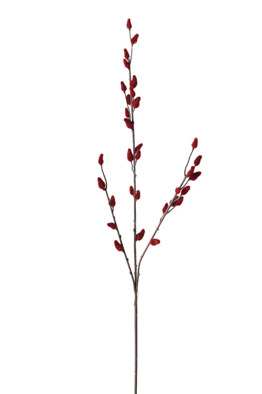 32" Faux Burgundy Pussy Willow Stem Branch