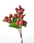 12" Faux Raspberry Stem Bundle