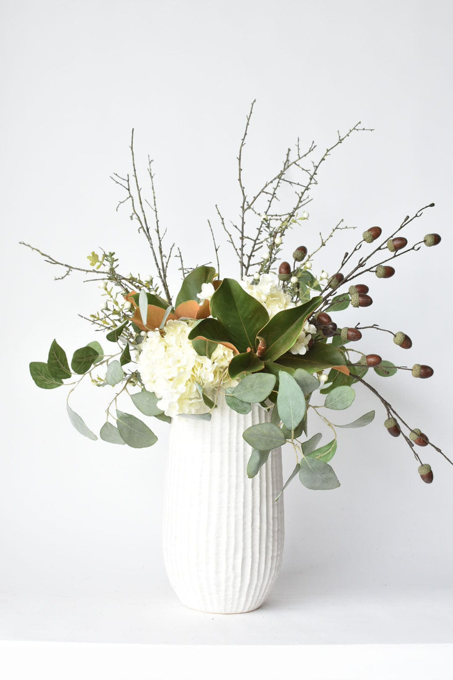 White Hydrangea and Eucalyptus - Curated Bundle
