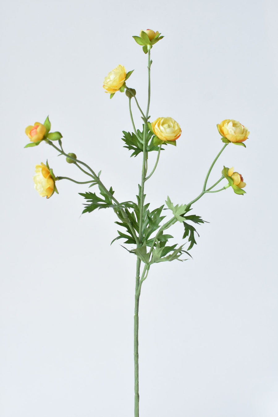 22" Faux Mini Yellow Ranunculus Stem