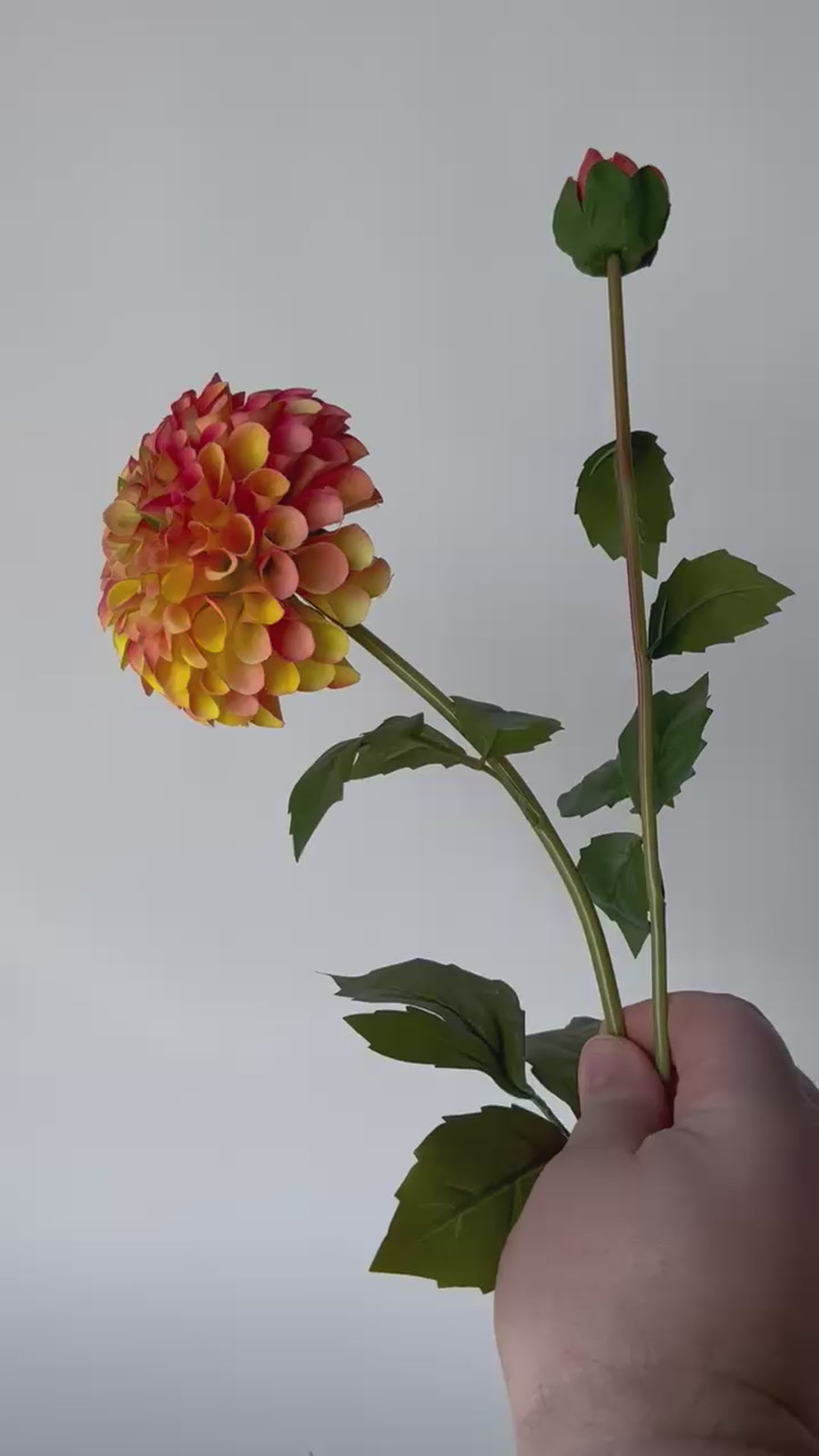 31" Faux Dahlia Stem Sunset