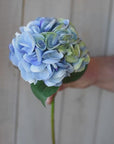19" Faux Hydrangea Stem Soft Blue