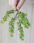 12" Faux Green Sedum Berry Stem
