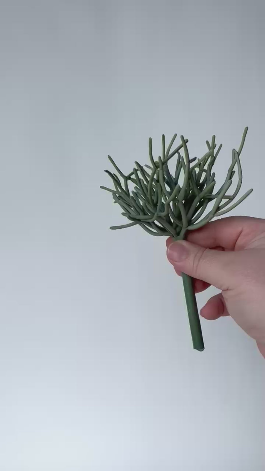 8" Faux Soft Touch Green/Gray Pencil Cactus Pick