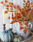 26" Faux Birch Leaf Stem Red / Orange / Yellow
