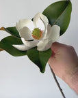 24" Faux Magnolia Blossom Stem