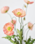 15" Faux Poppy Bush Coral Orange Salmon Bush