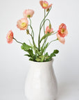 15" Faux Poppy Bush Coral Orange Salmon Bush
