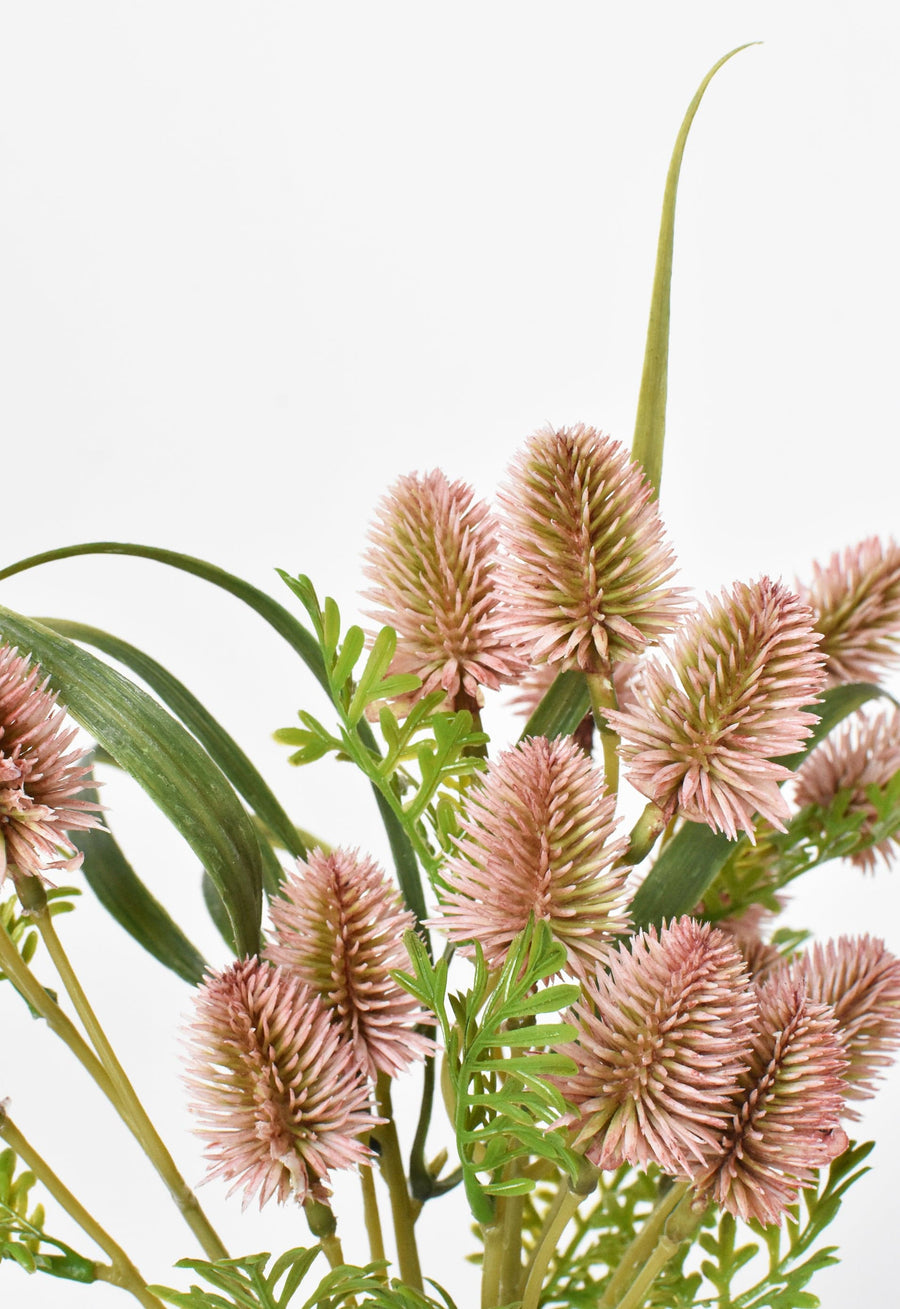 14" Faux Pink Thistle Stem Bundle