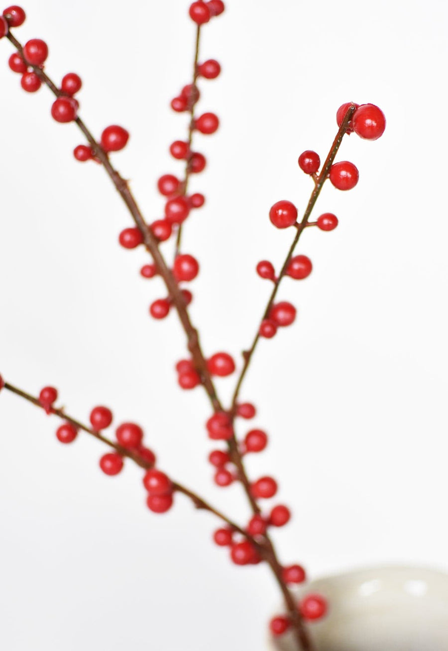 Faux Outdoor Red Berry Stem ( Available in 2 sizes)