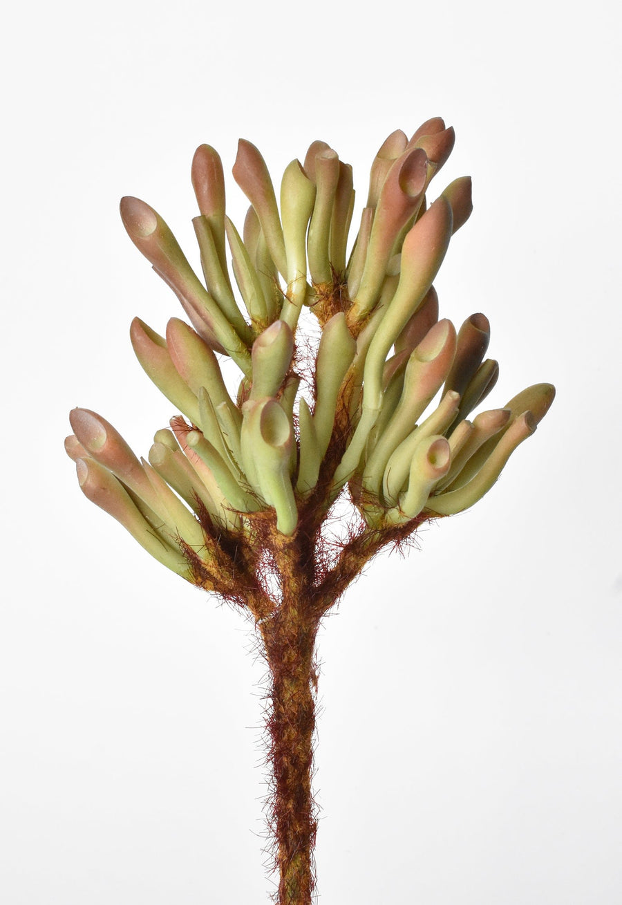 9.5" Faux Green/Pink Baby-Toes Succulent Stem
