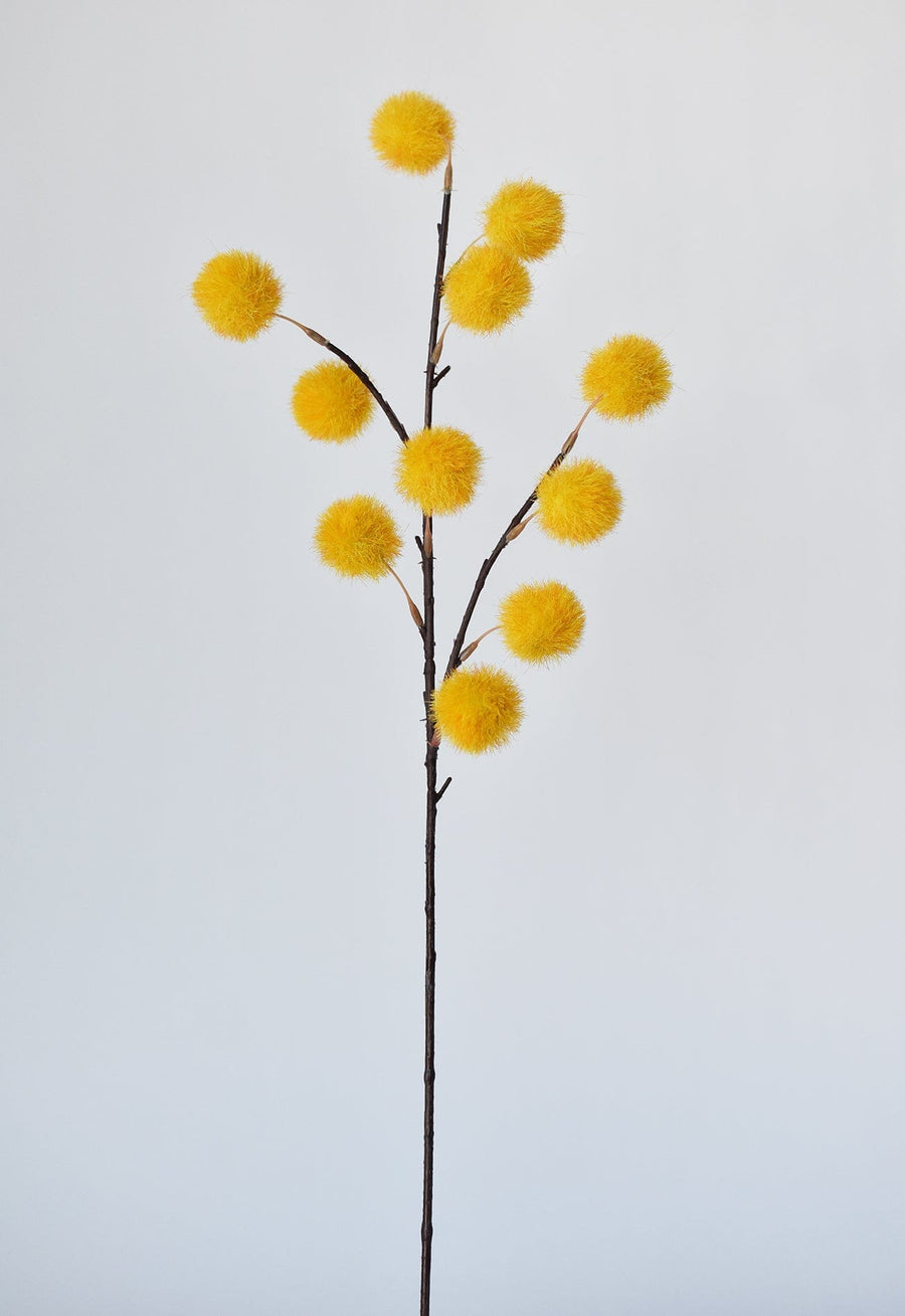 30" Faux Yellow Pom-Pom Stem