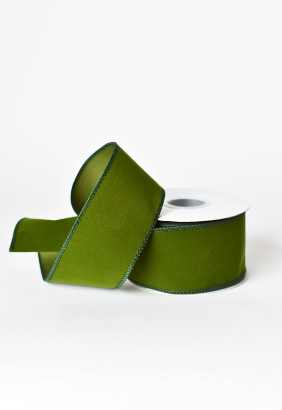 2.5"x10yd Outdoor Velvet Ribbon- Hunter Green