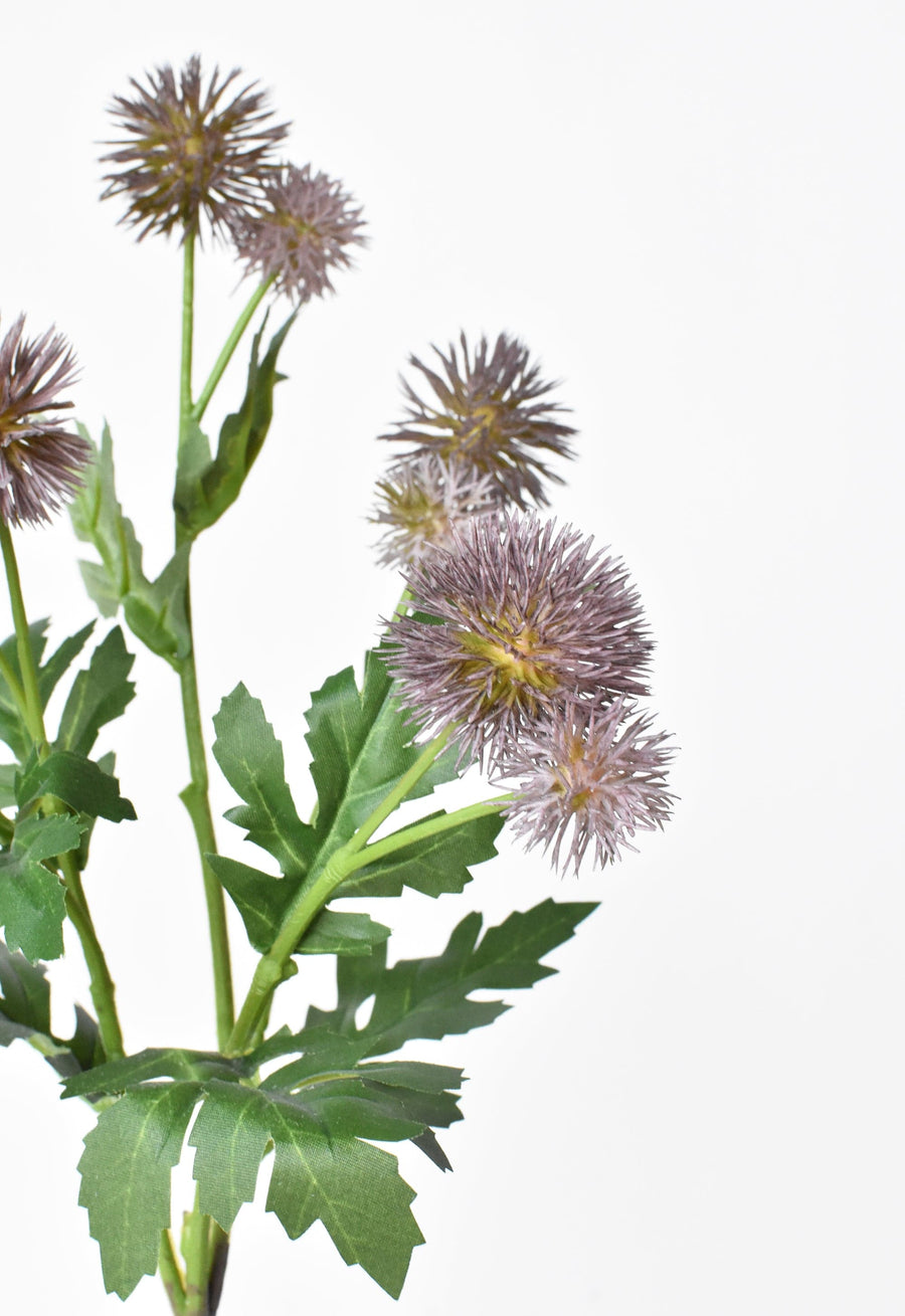 22" Faux Soft Plum Pom Thistle Stem