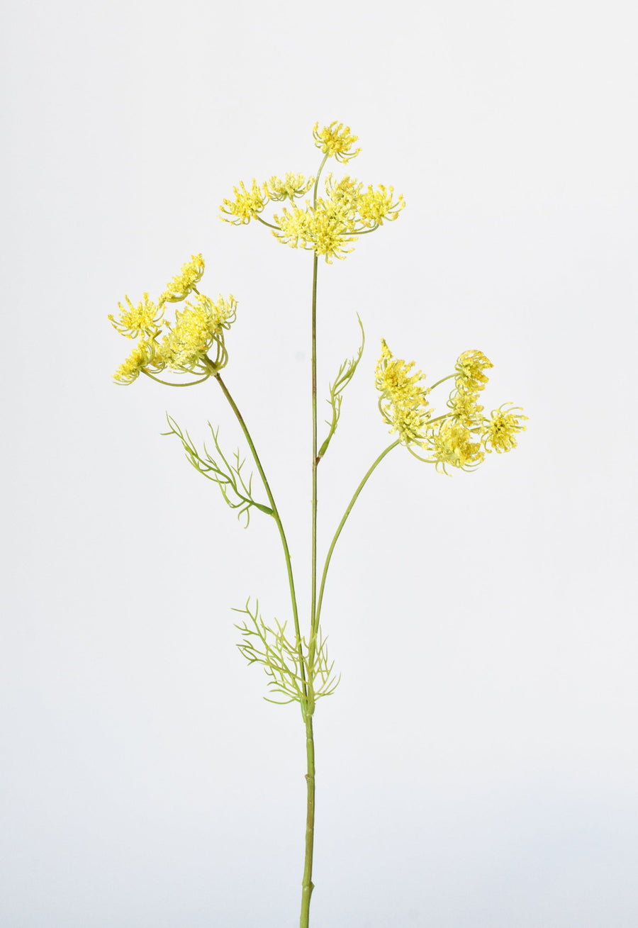 20.5" Faux Yellow Queen Anne's Lace Stem