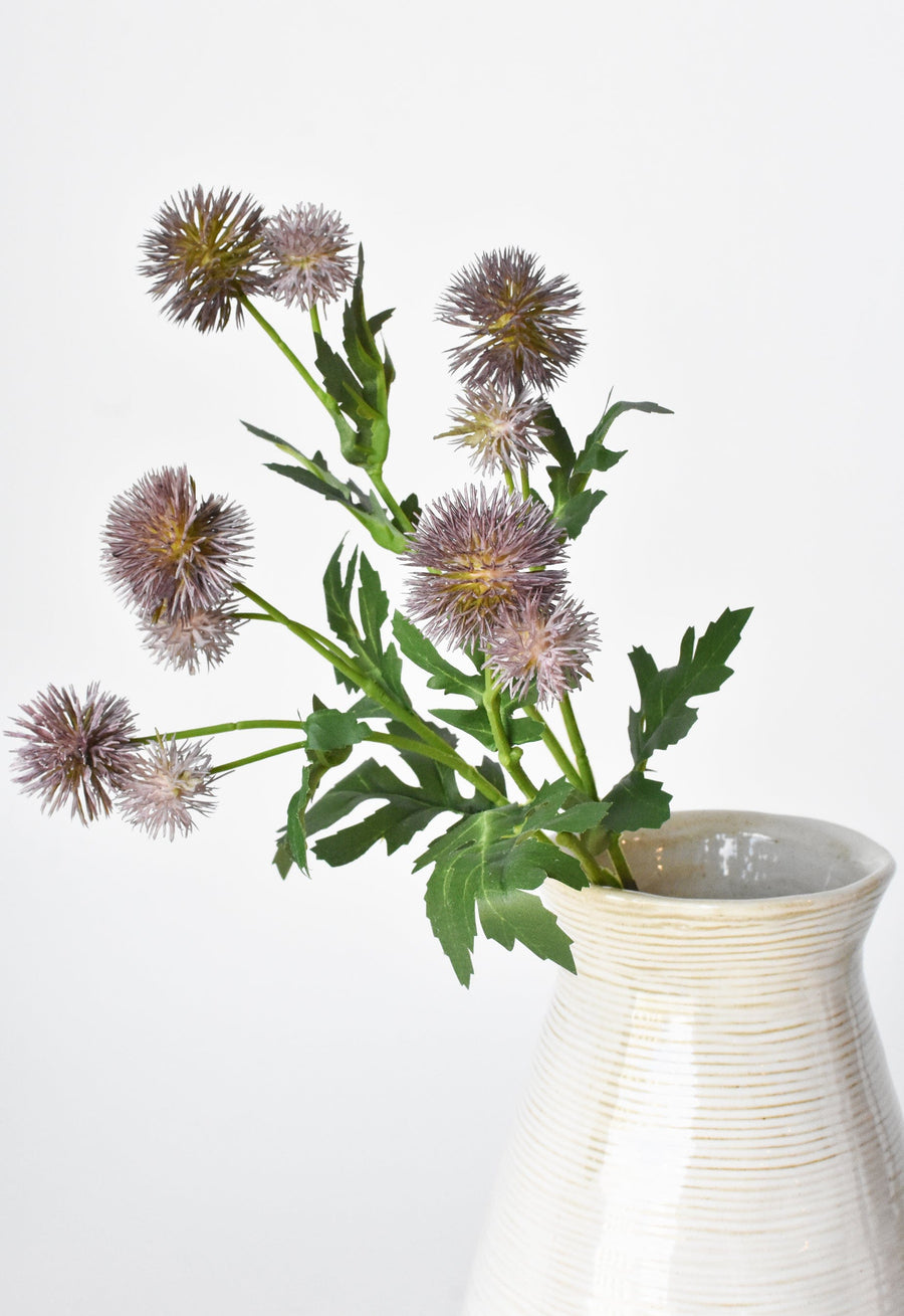 22" Faux Soft Plum Pom Thistle Stem