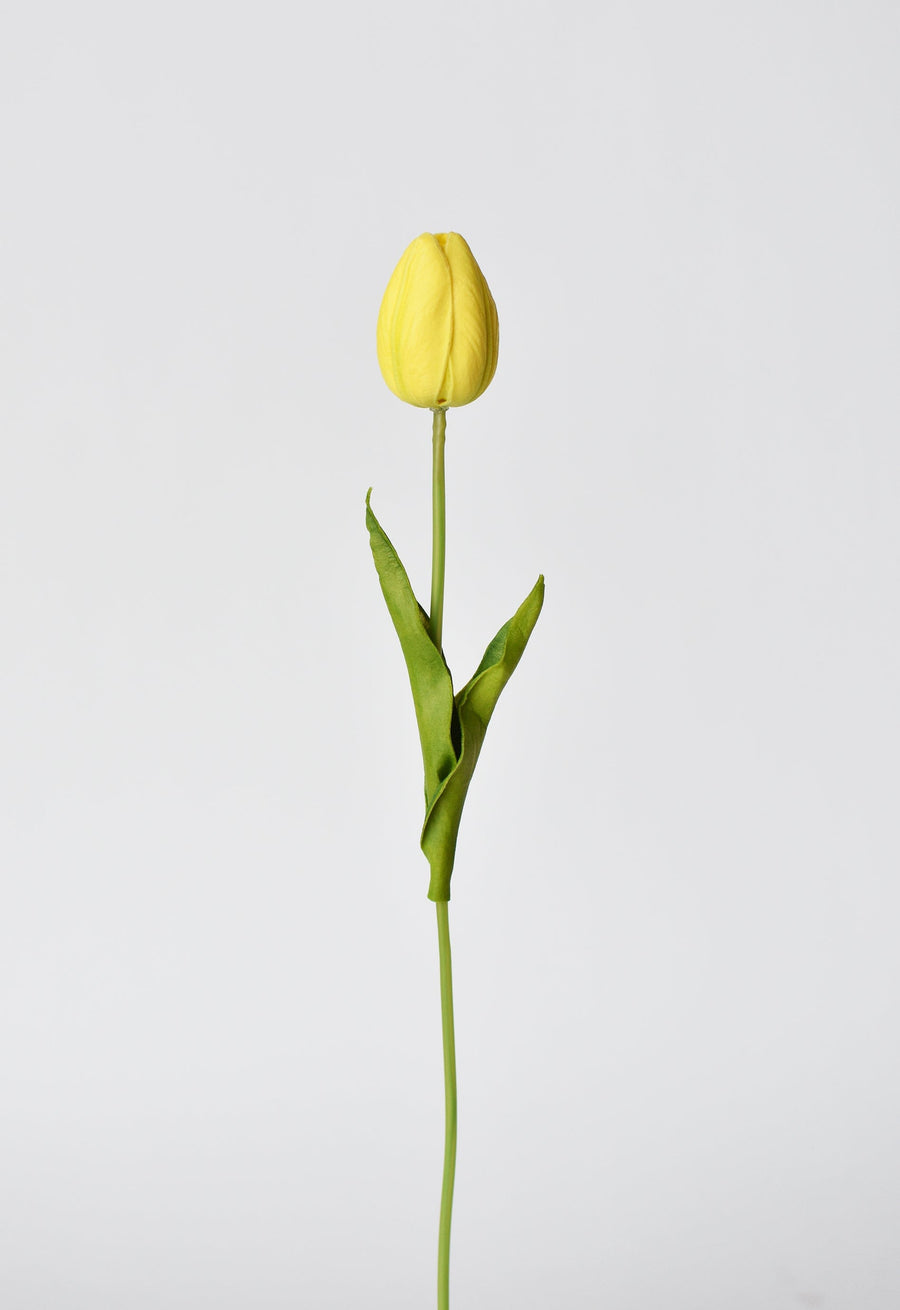 15" Faux Yellow Real Touch Tulip Stem
