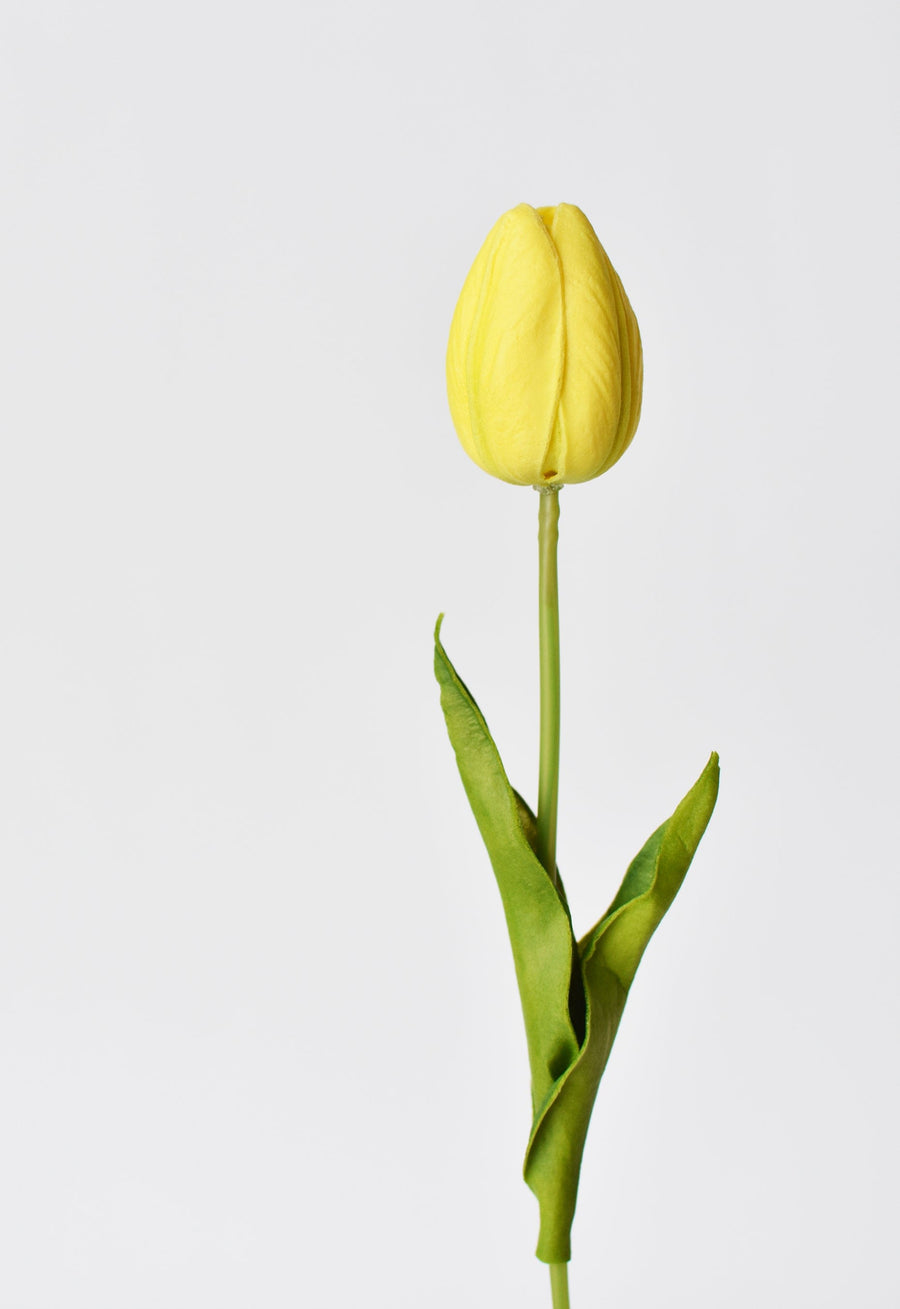 15" Faux Yellow Real Touch Tulip Stem
