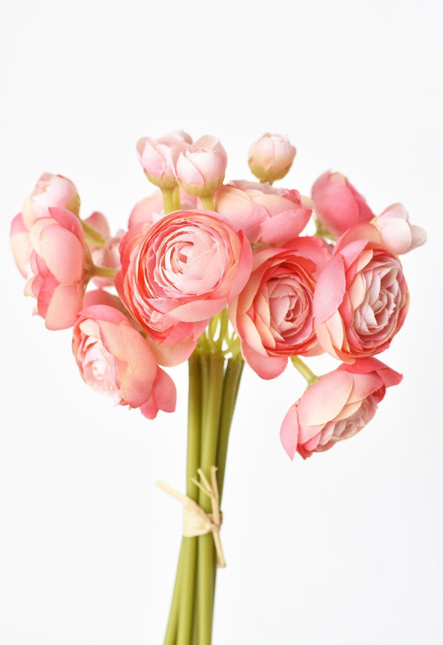 10.5" Faux Light Pink Ranunculus Stem Bundle