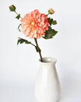 23.5" Faux Coral Dahlia w/Bud Stem