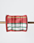 4" x 10yd Red + White + Green Plaid Ribbon