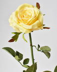 27" Faux Yellow Open Garden Rose Stem
