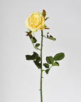 27" Faux Yellow Open Garden Rose Stem