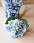 19" Faux Hydrangea Stem Soft Blue