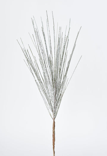 18" Faux Snowy Long Needle Pine Stem