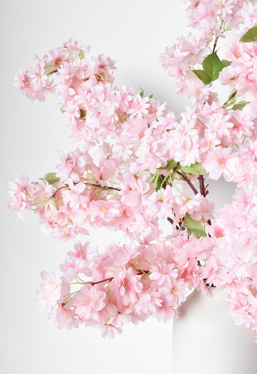 40" Faux Cherry Blossom Branch Stem Pink