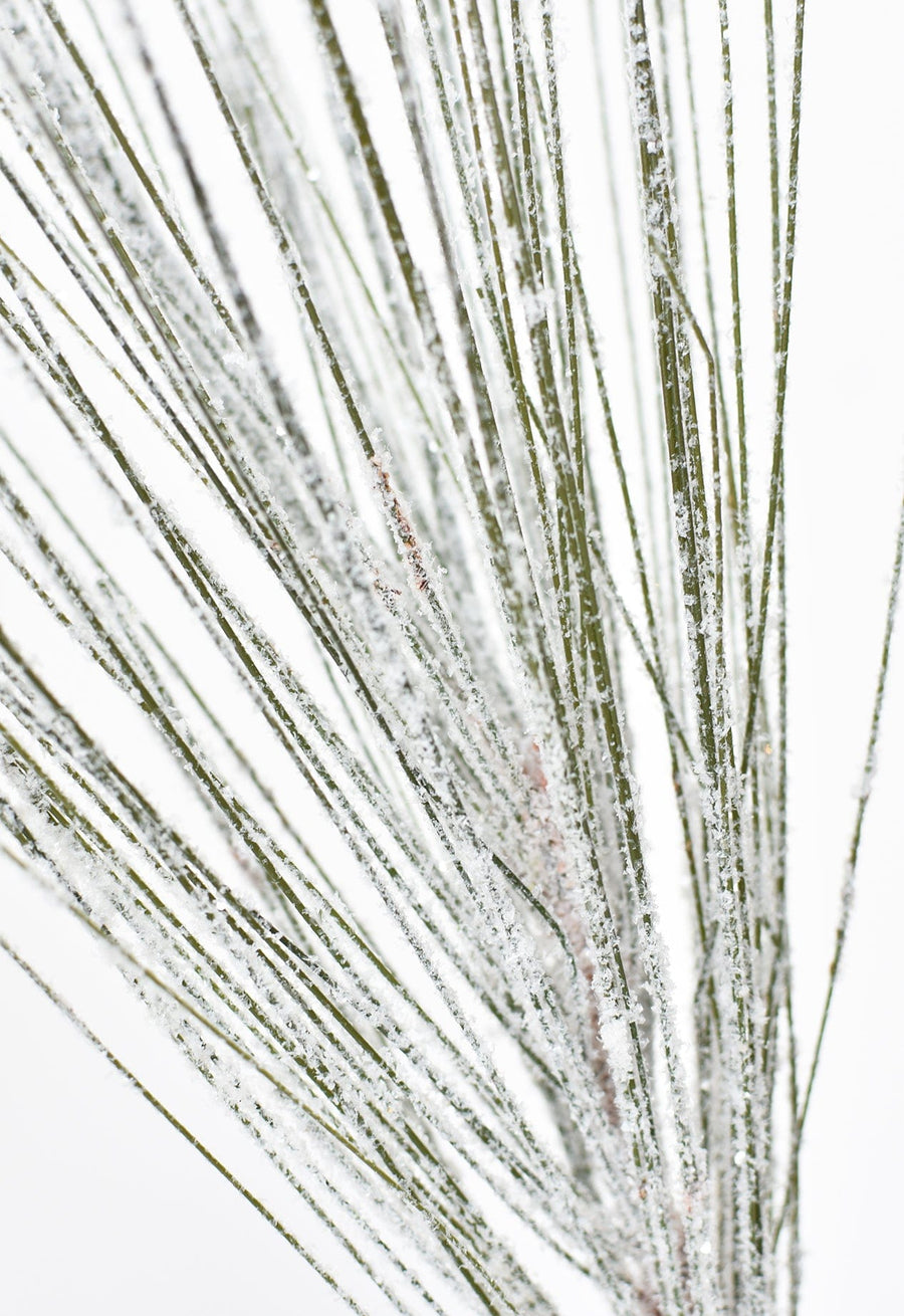 18" Faux Snowy Long Needle Pine Stem
