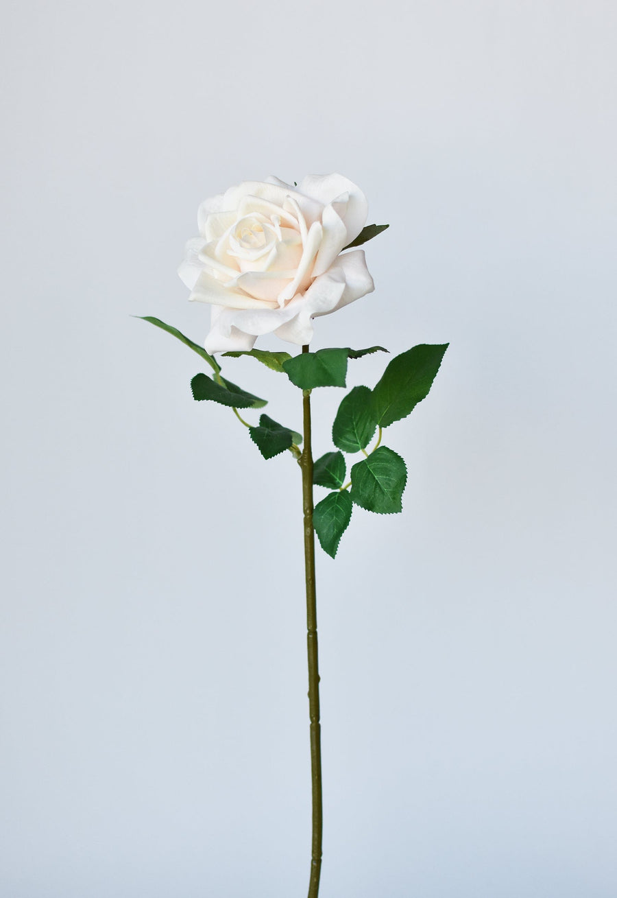 25" Faux Real Touch Cream/Ivory Garden Rose Stem