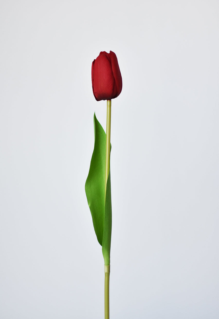 19" Faux Real Touch Red Tulip Stem
