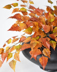 26" Faux Birch Leaf Stem Red / Orange / Yellow
