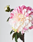 23.5" Faux Pink / Cream Dahlia w/Bud Stem