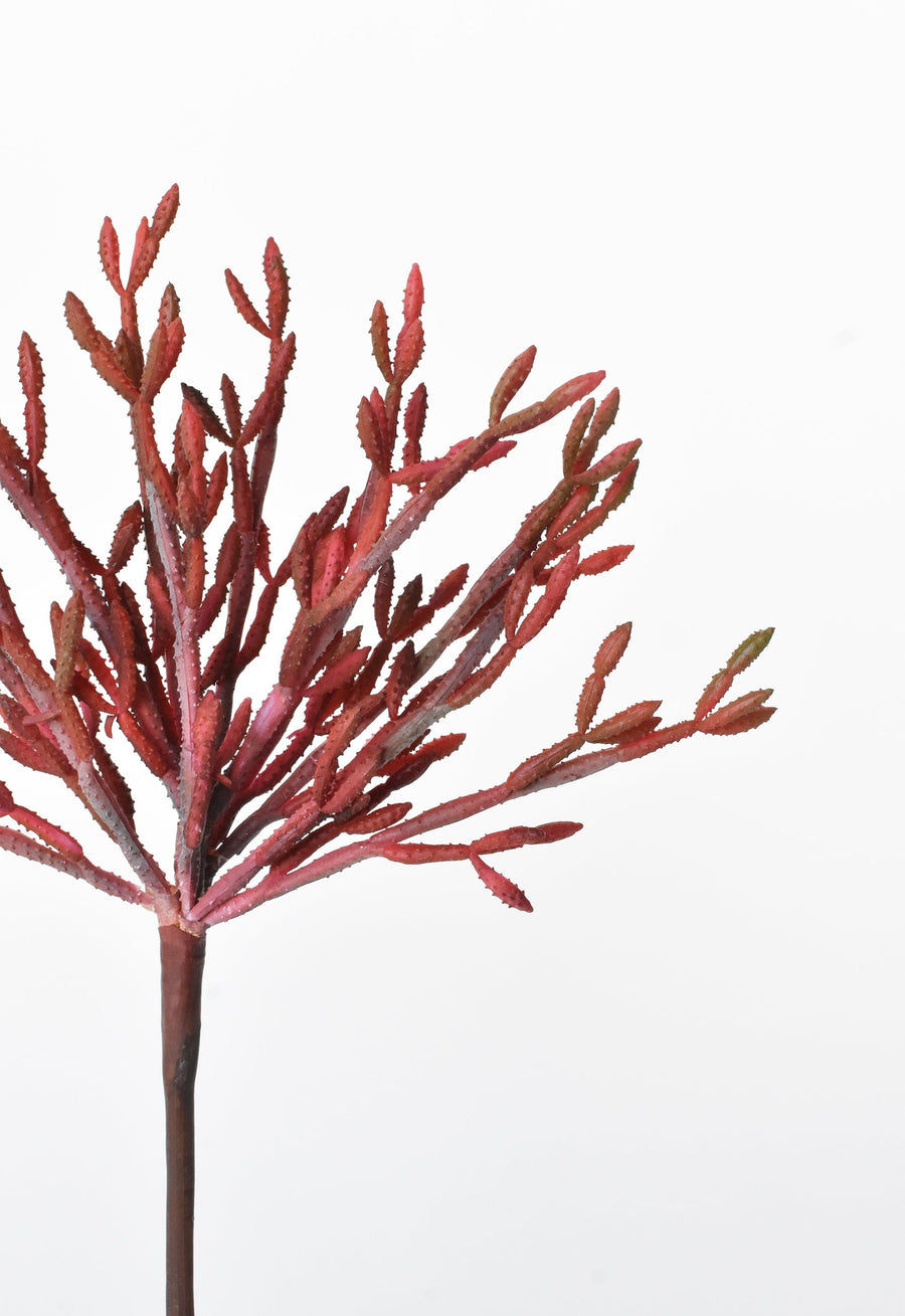 13" Faux Red Pencil Cactus Spray