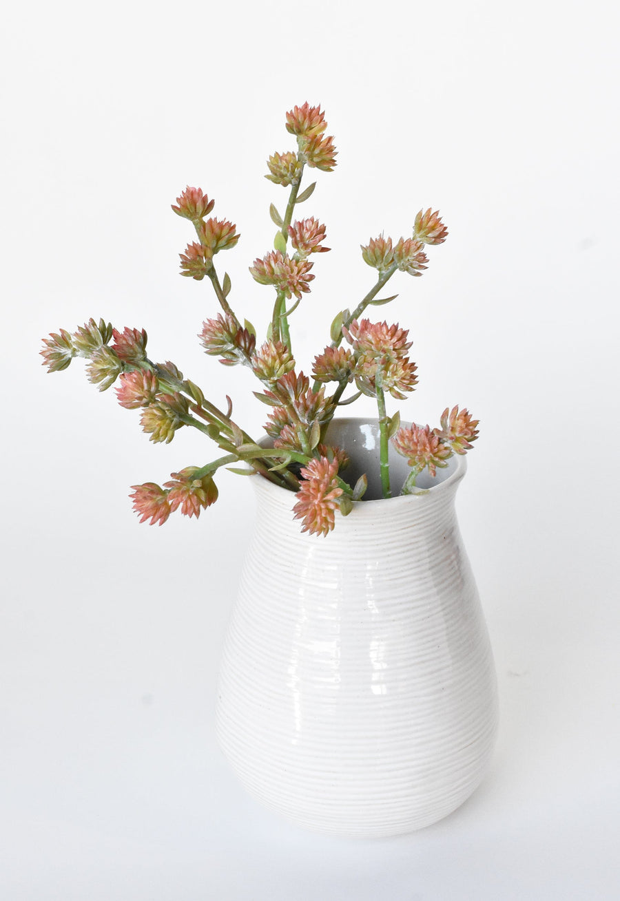 11" Faux Green/Pink Sedum Spray