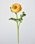 13" Faux Yellow Gold Ranunculus Stem